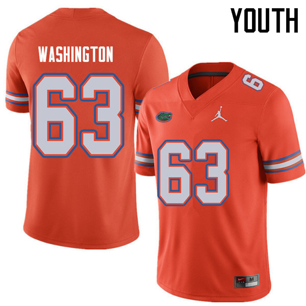 Jordan Brand Youth #63 James Washington Florida Gators College Football Jerseys Sale-Orange